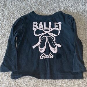 Old Navy Black Long Sleeve Ballet Graphic Tee